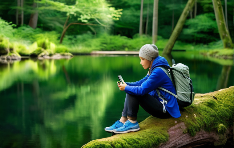 정신건강과 웰빙  기술의 영향 - **Digital Overload and Modern Stress**: A young adult (mid-20s, gender-neutral, fully dressed in mod...