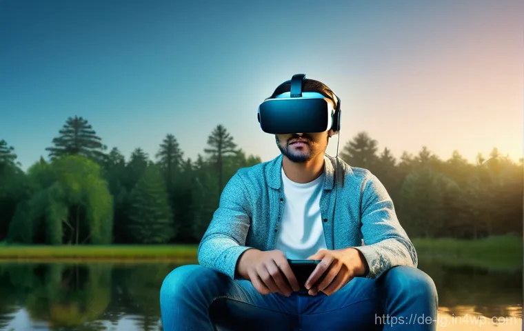 정신건강과 관련된 최신 기술 트렌드 - **Image Prompt: Digital Serenity and Self-Care**
    A young woman (approximately 20-25 years old), ...