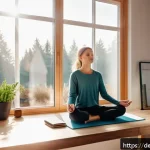 Home 19 정신건강 관리의 개인화된 솔루션 제공 - A cozy home office scene in a modern German apartment during early morning light, featuring a young ...
